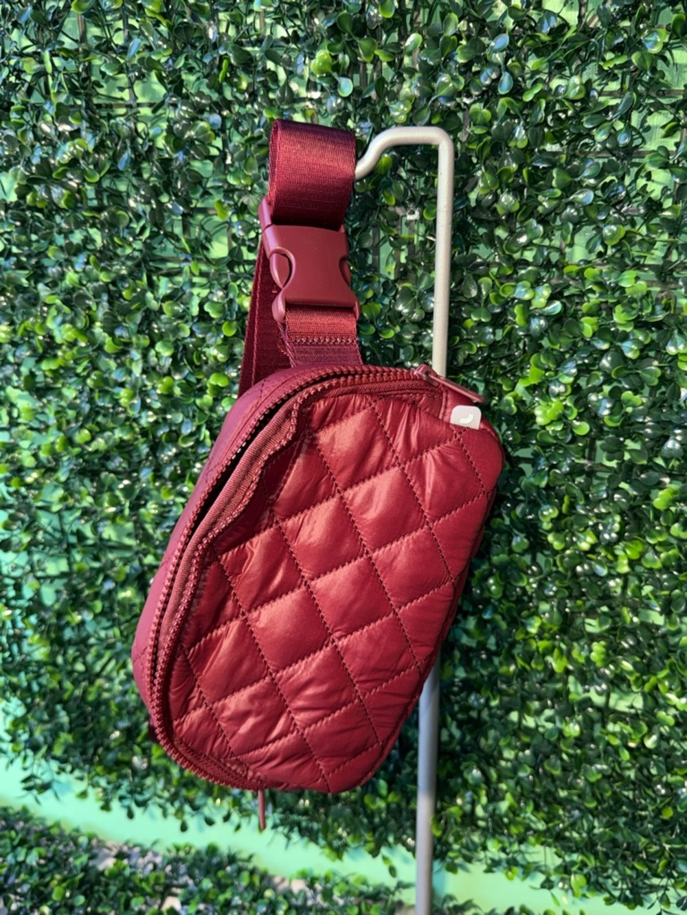 Lole Quilted Burgundy Crossbody Bag